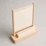 birch wood box stand for tabletop event signs top down interior view