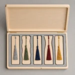 birch wooden box for bookmark gift sets top down interior view