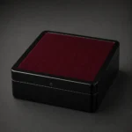 luxury truffle wood case in polished black lacquer closed front view
