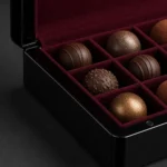 luxury truffle wood case in polished black lacquer craft and finish detail