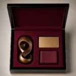 black lacquer wooden box for heritage gift collections top down interior view