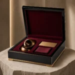 black lacquer wooden box for heritage gift collections showroom application scene