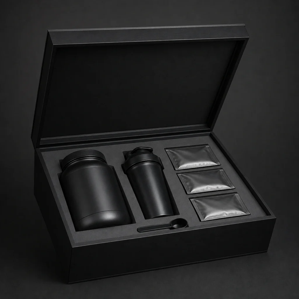 Sports Nutrition Kit Wood Case in Matte Black