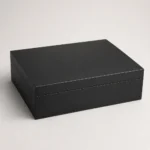 sports nutrition kit wood case in matte black closed front view