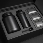 sports nutrition kit wood case in matte black craft and finish detail