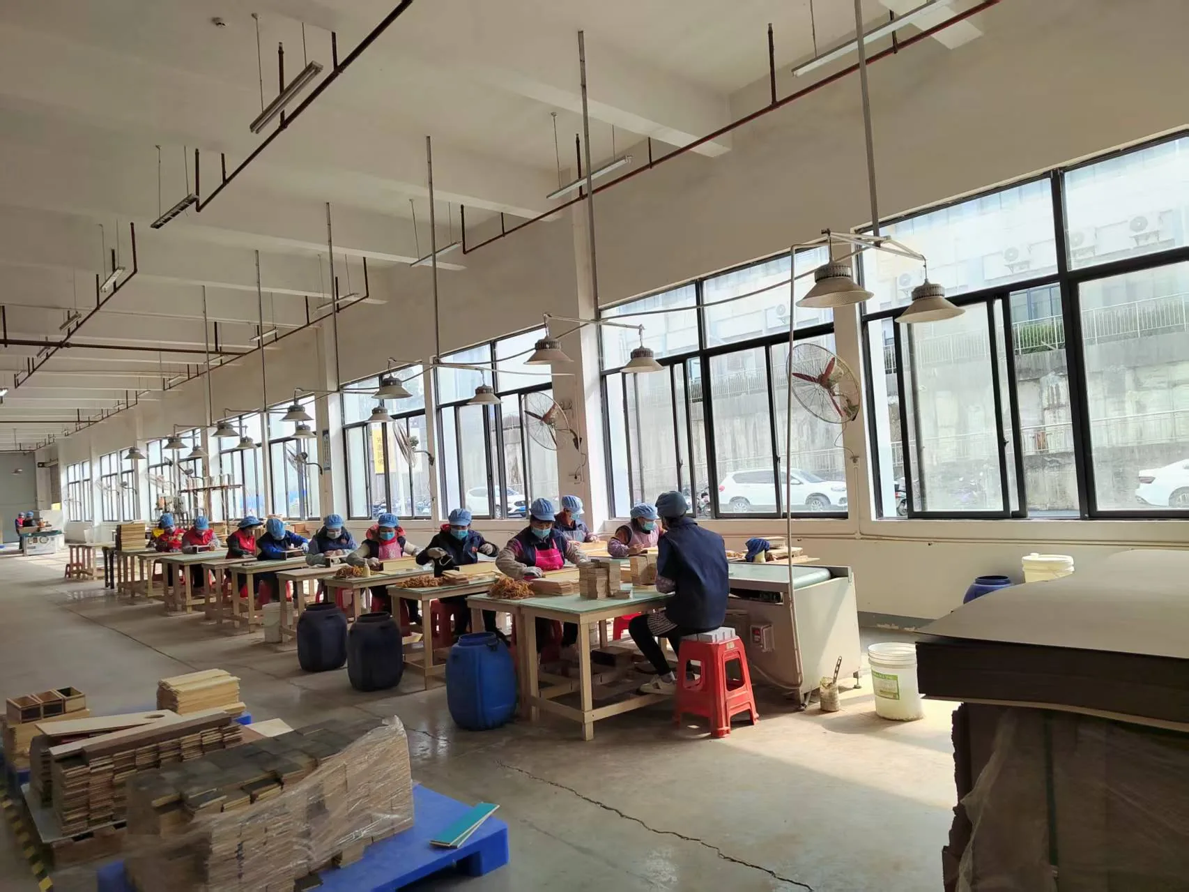 Solid wood components prepared by experienced workers