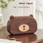 Bear Shape Wood Jewelry Box for Portable Travel Jewelry Storage