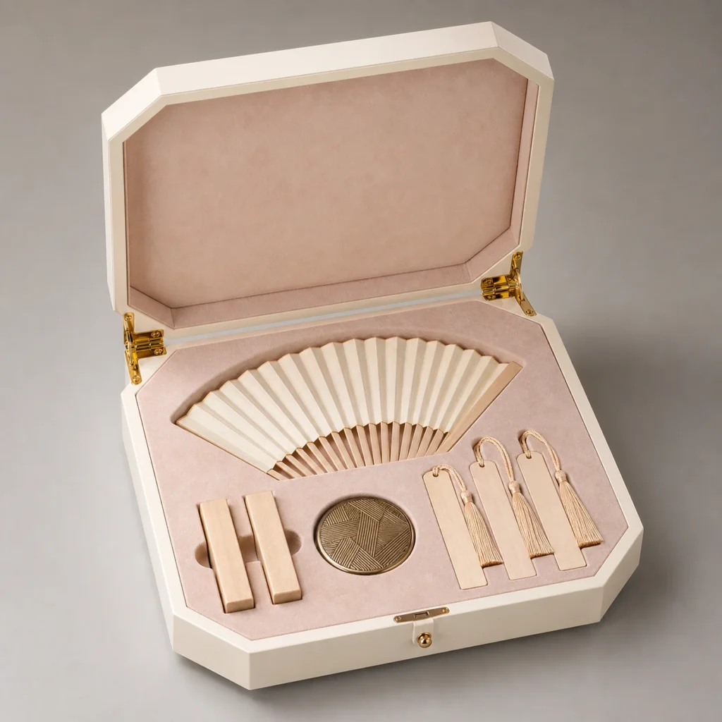 Ivory Lacquer Wooden Box for Cultural Gift Collections
