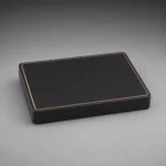 matte black wooden box for makeup palette packaging closed front view