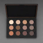 matte black wooden box for makeup palette packaging top down interior view