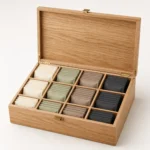 Hotel Tea Bag Wood Box Organizer with Oak Veneer