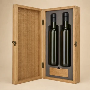 Olive Oil Bottle Wood Case with Oak Veneer