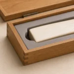 oak wooden box for folding fan presentation craft and finish detail