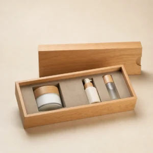 Oak Wooden Box for Skincare Set Packaging