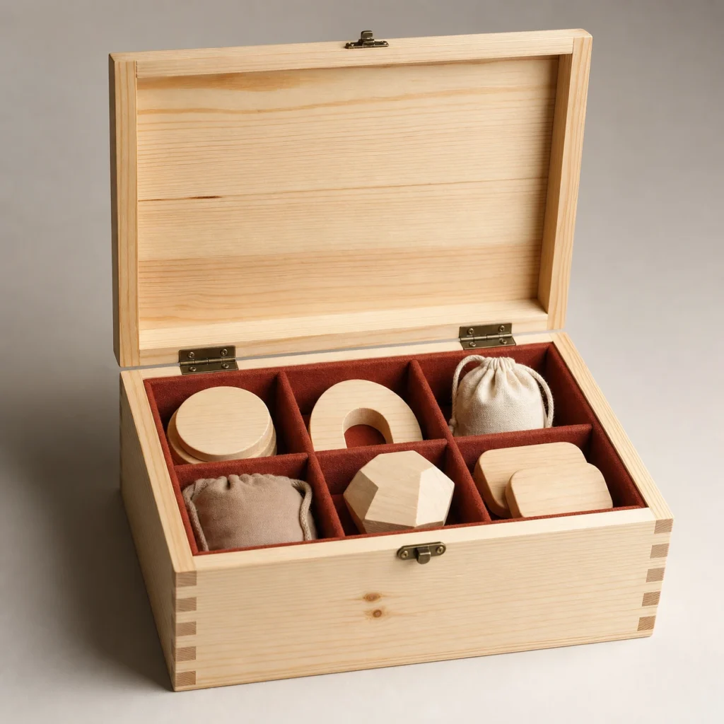 Pine Wood Box for Festival Keepsake Gifts