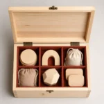pine wood box for festival keepsake gifts top down interior view