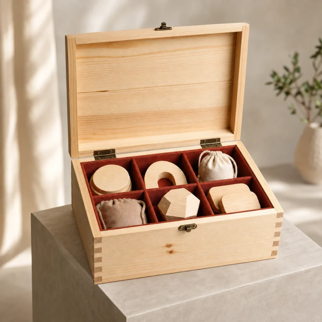 pine wood box for festival keepsake gifts showroom application scene