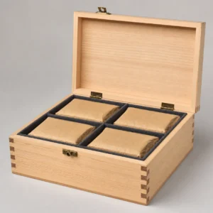 Compressed Tea Brick Wood Box in Natural Pine