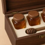 honey jar presentation wood case with walnut veneer craft and finish detail