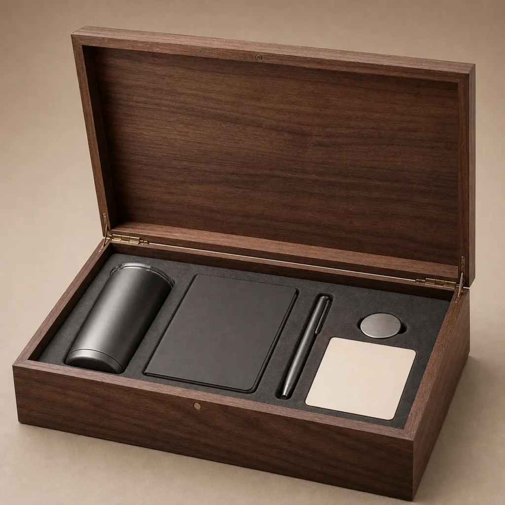 Walnut Veneer Wooden Box for Sponsor Gift Sets
