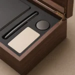 walnut veneer wooden box for sponsor gift sets craft and finish detail