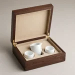 Walnut Wooden Box for Porcelain Cup Presentation