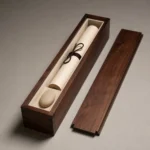 Walnut Wooden Box for Scroll Storage and Presentation