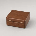 walnut wooden box for serum bottle gift sets closed front view