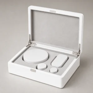 White Piano Lacquer Wood Box for Smart Device Packaging