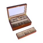 2 layer jewelry storage box for watches rings and bracelets