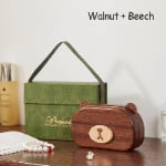 walnut beech wood jewelry box with custom logo
