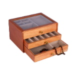 wooden jewelry storage box with multi function drawers