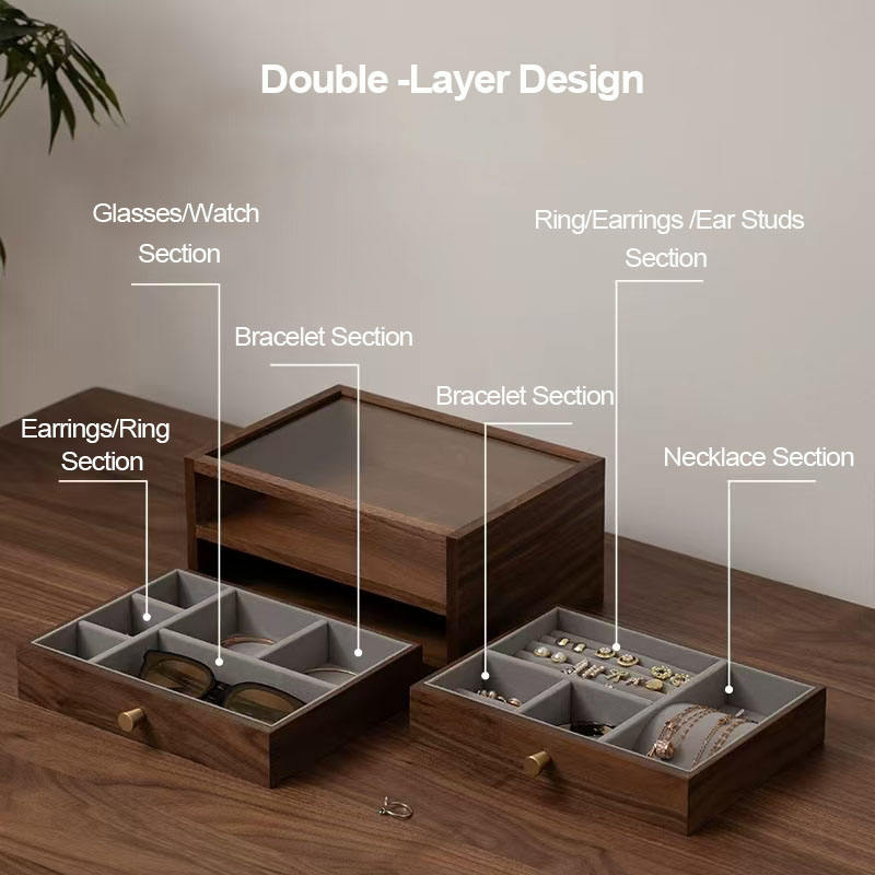 custom wood jewelry organizer with customizable color