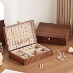 Custom Solid Wood Jewelry Storage Box with Metal Components