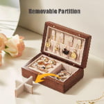 Small Mahogany Wood Jewelry Box for Travel Jewelry Storage