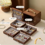 wooden jewelry box with handle lock for retail display