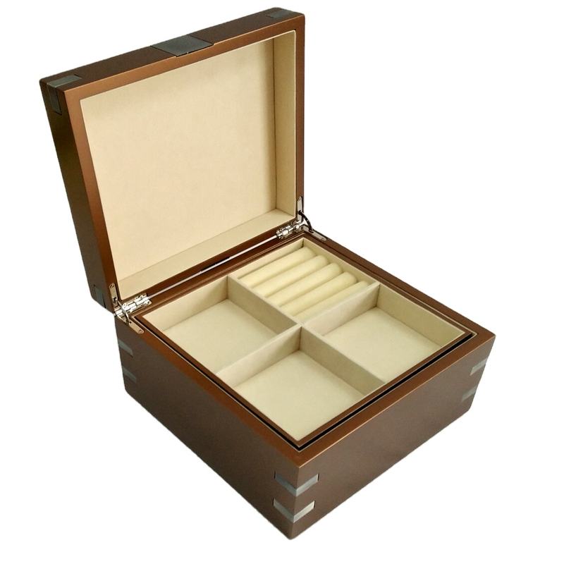 Custom 2-Layer Luxury Wood Jewelry Box for Gift Storage