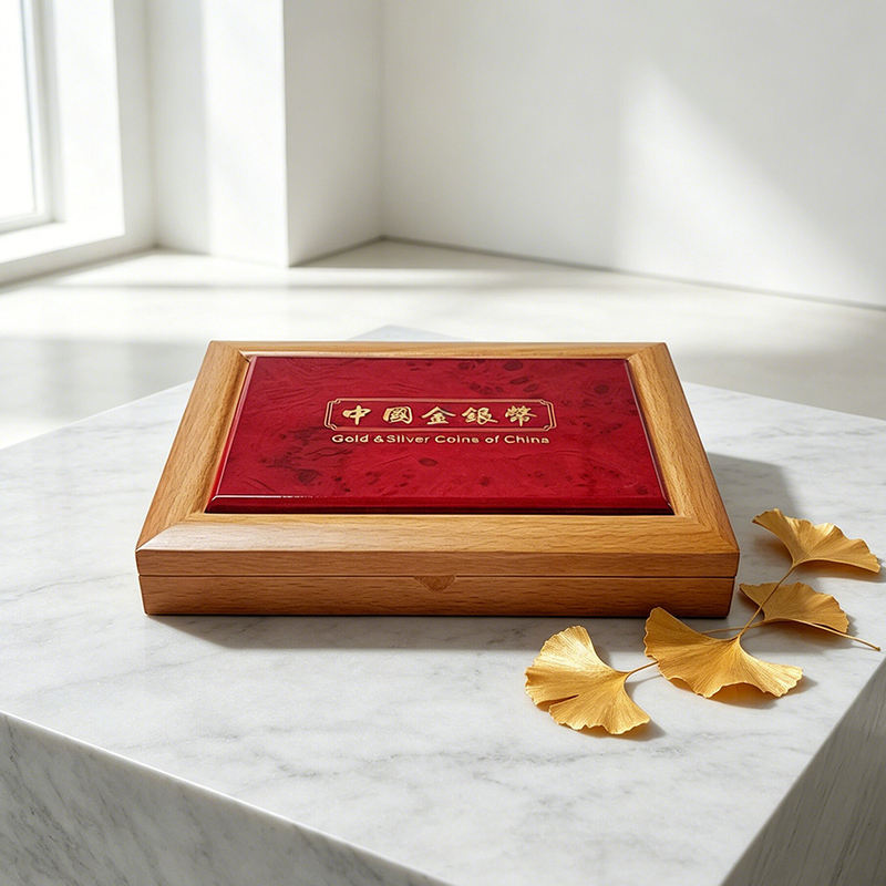 custom wooden coin box with silk screen logo
