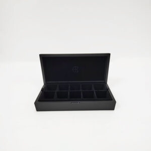 Removable Tray MDF Tea Coffee Storage Box for Tea Bags and Coffee Capsules