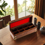 8-Compartment Luxury Wooden Tea Coffee Box for Tea Bag Packing