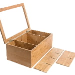 wooden tea coffee storage box in nature wood finish