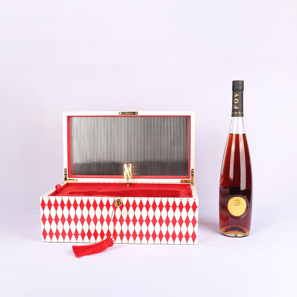 High Gloss Lacquer MDF Wine Gift Box with Mechanical Music