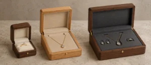 Jewelry box lining materials compared in three custom wooden jewelry box formats