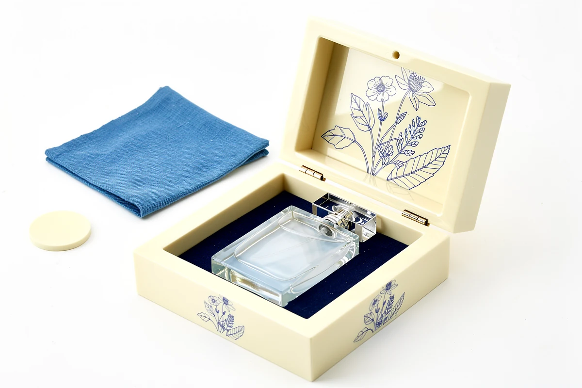 Ivory presentation box and approval swatches for custom wooden box lead time planning